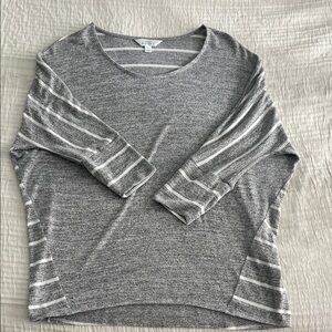 Market & Spruce Heather Gray Striped Sweater